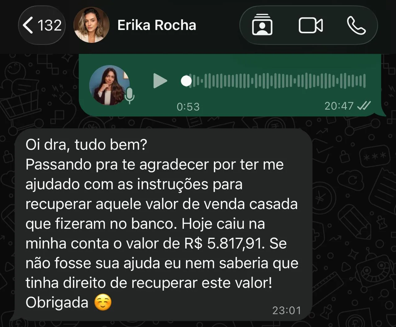 Conversa completa de Erika Rocha sobre a recuperação do valor de uma venda casada